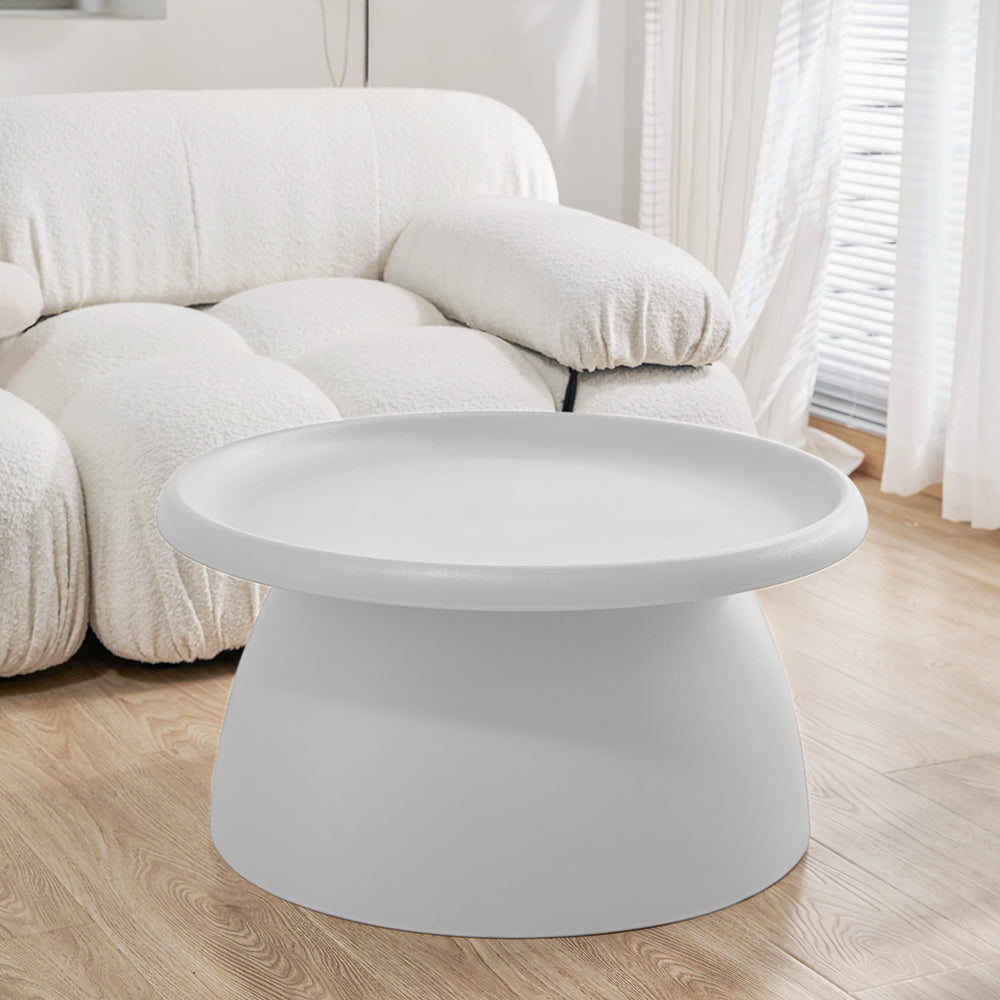 Image of artiss coffee table round 71cm plastic white ideal for luxury casual home interiors