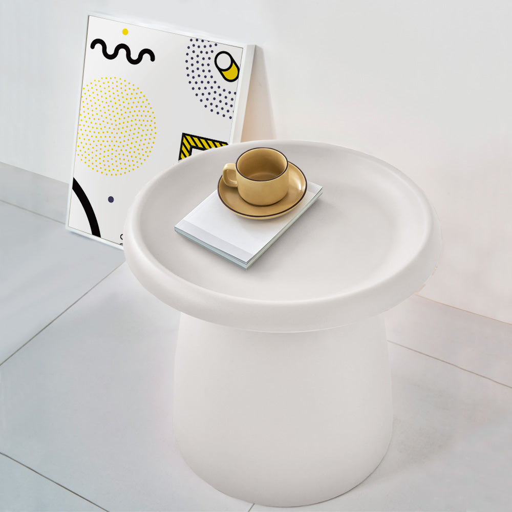 Image of artiss coffee table round 52cm plastic white ideal for luxury casual home interiors