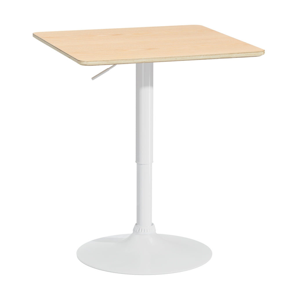 Image of artiss bar table swivel base gas lift counter dining table 60cm square pine ideal for luxury casual home interiors
