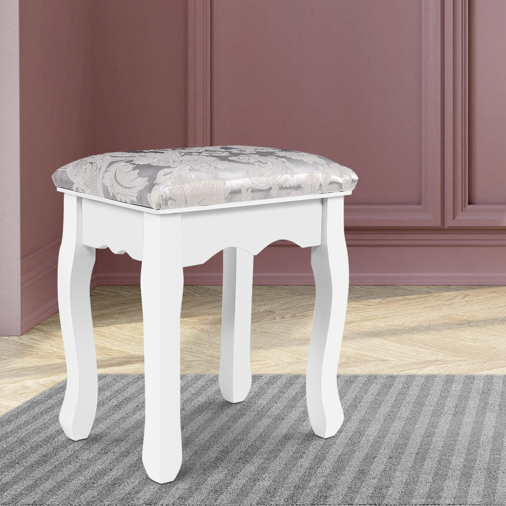 Image of artiss dressing table stool velvet white ideal for luxury casual home interiors
