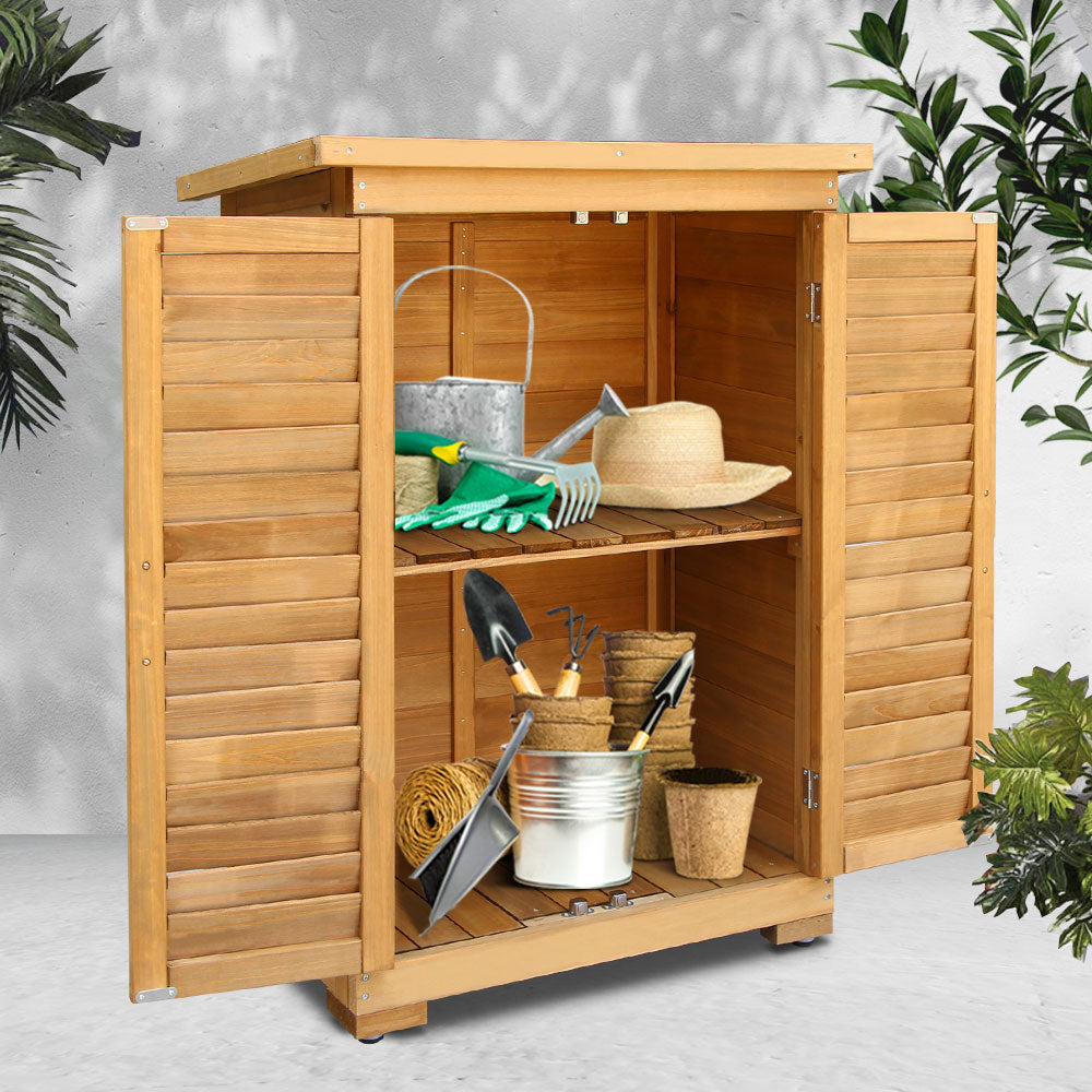 Image of gardeon portable wooden garden storage cabinet suitable for aged care, corporate offices, and commercial settings