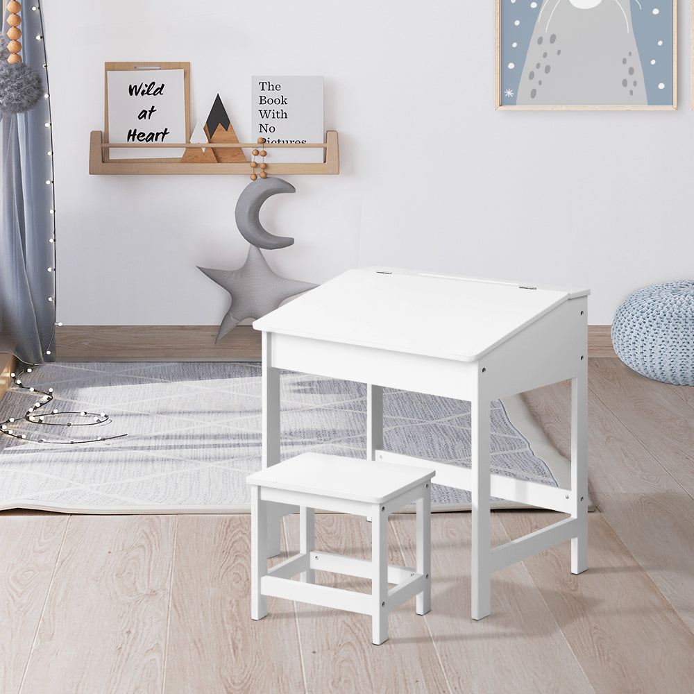 Image of keezi 2pcs kids table and chairs set activity children playing toys study desk suitable for aged care, corporate offices, and commercial settings