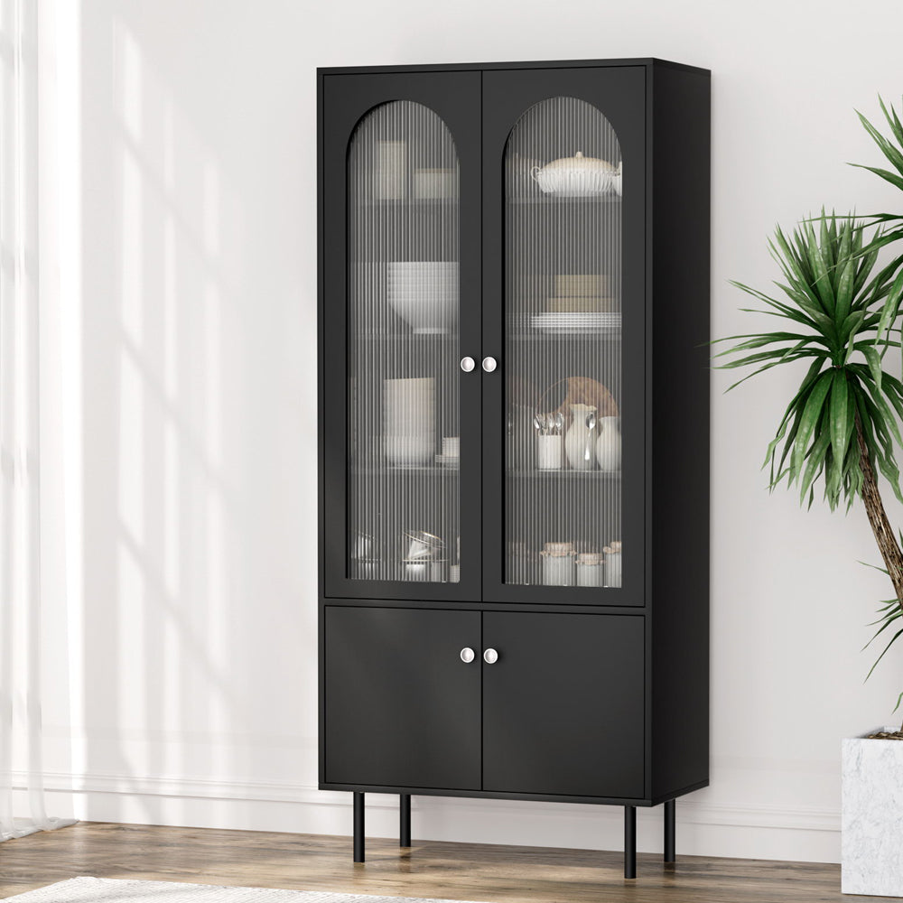 Image of artiss buffet sideboard cupboard cabinet black ideal for luxury casual home interiors