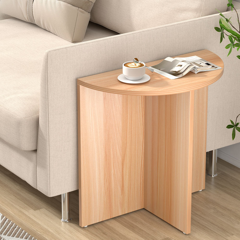 Image of artiss coffee table semi-circle 48cm pine elva ideal for luxury casual home interiors