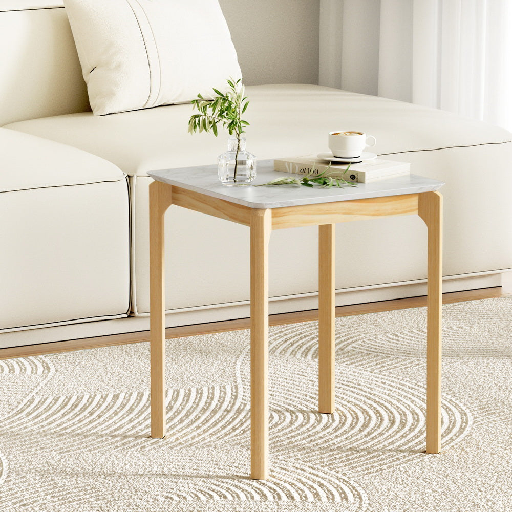 Image of artiss coffee table marble effect square ideal for luxury casual home interiors