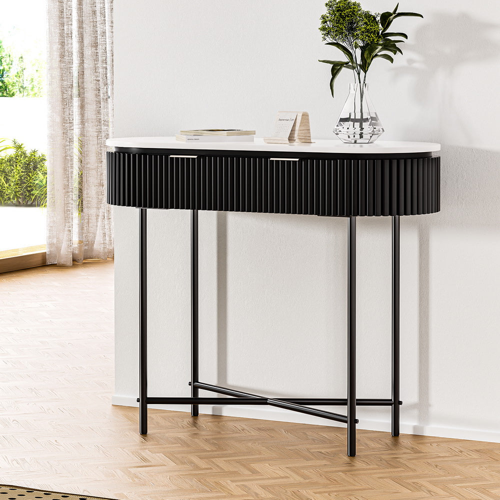 Image of artiss console table 2 drawers 100cm versatile for both home and professional use
