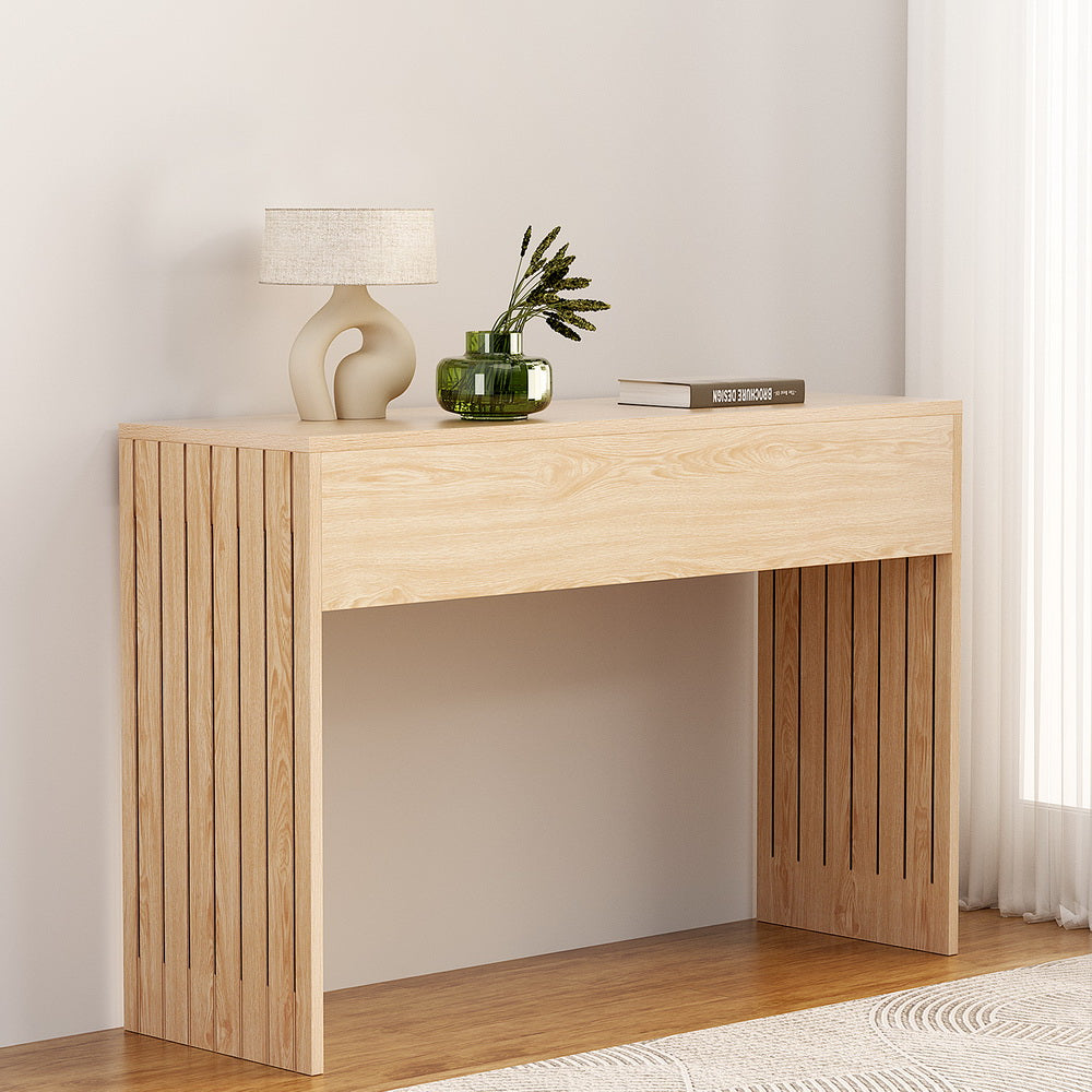 Image of artiss console table hallway fluted 120cm pine available at The Epic Shop