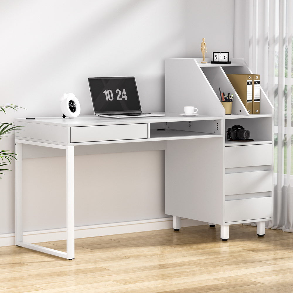 Image of artiss computer desk office study desks table drawer bookshelf suitable for aged care, corporate offices, and commercial settings