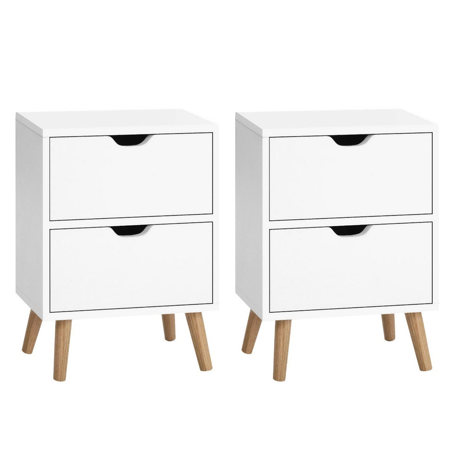 Image of artiss 2x bedside table 2 drawers - boden white ideal for luxury casual home interiors
