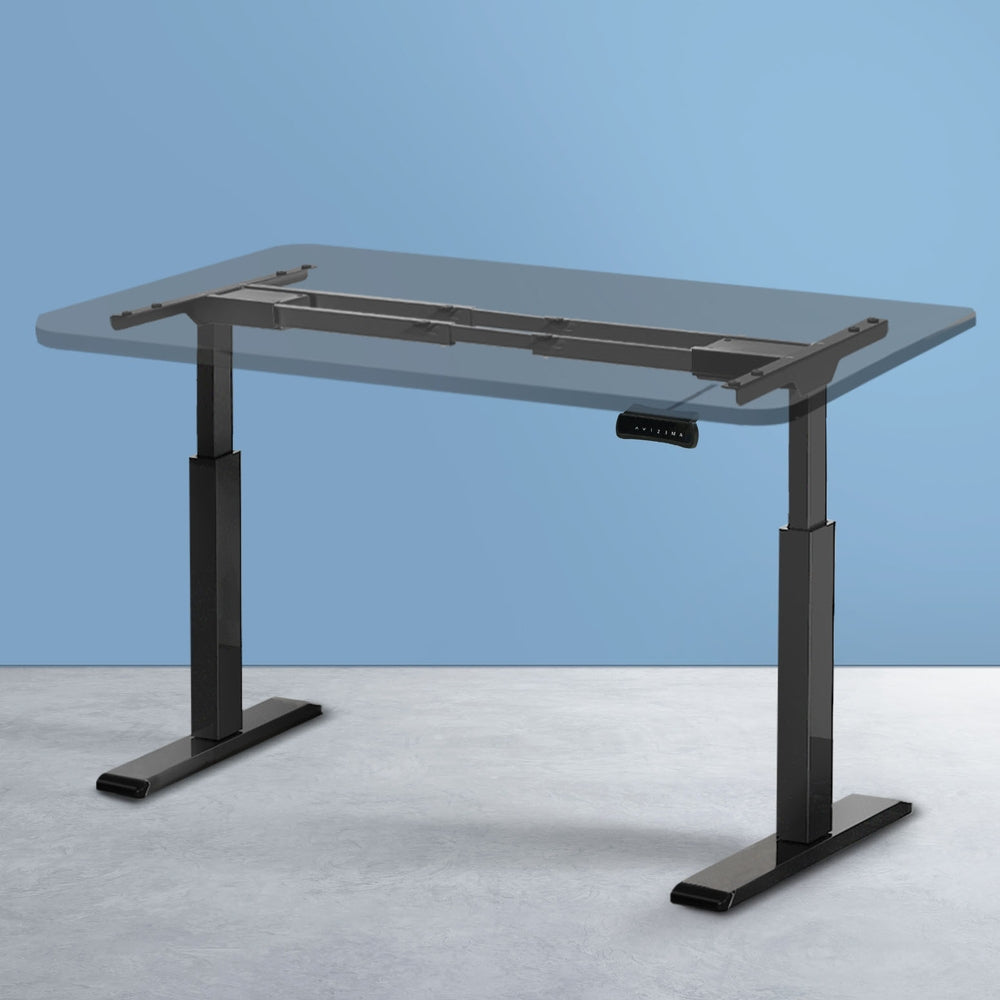 Image of artiss standing desk frame only dual motor motorised black suitable for aged care, corporate offices, and commercial settings