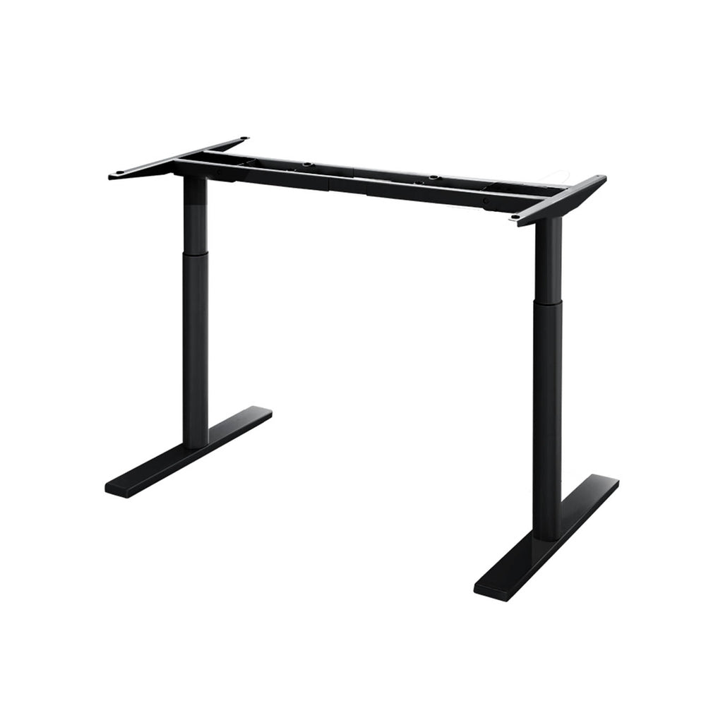 Image of artiss standing desk frame only dual motor motorised adjustable 125kg load black suitable for aged care, corporate offices, and commercial settings