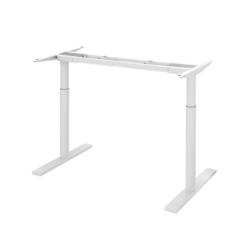 Image of artiss standing desk frame only dual motor motorised adjustable 125kg load white suitable for aged care, corporate offices, and commercial settings