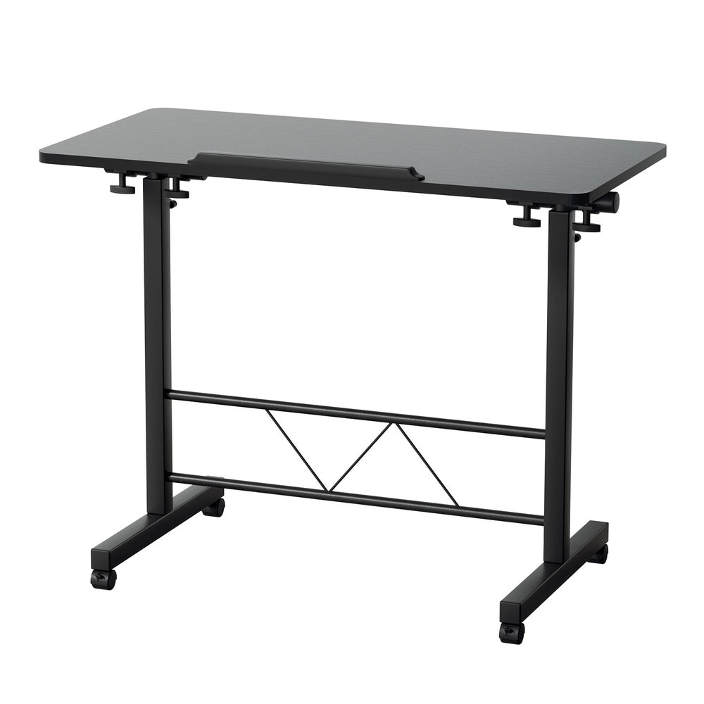 Image of artiss laptop desk table height adjustable wooden bed side tables 80cm black suitable for aged care, corporate offices, and commercial settings