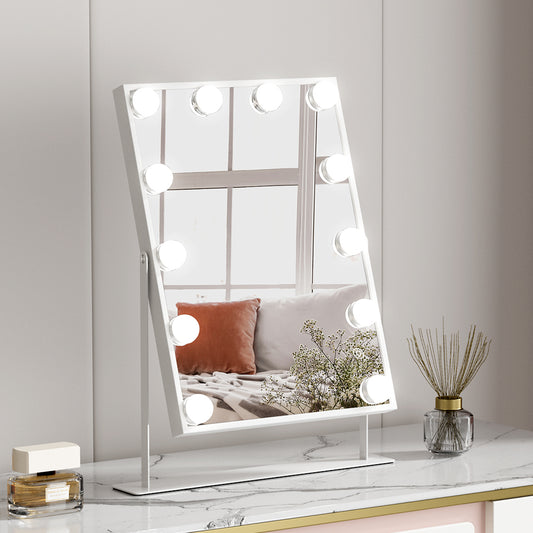 Image of embellir bluetooth makeup mirror 30x40cm hollywood vanity with led light white  available at The Epic Shop