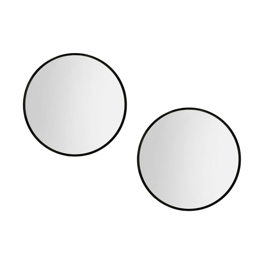 Image of embellir 2 wall mirror makeup 50cm home decor framed mirrors bathroom round black  ideal for luxury casual home interiors