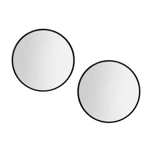 Image of embellir 2 wall mirror makeup 60cm home decor framed mirrors bathroom round black  ideal for luxury casual home interiors