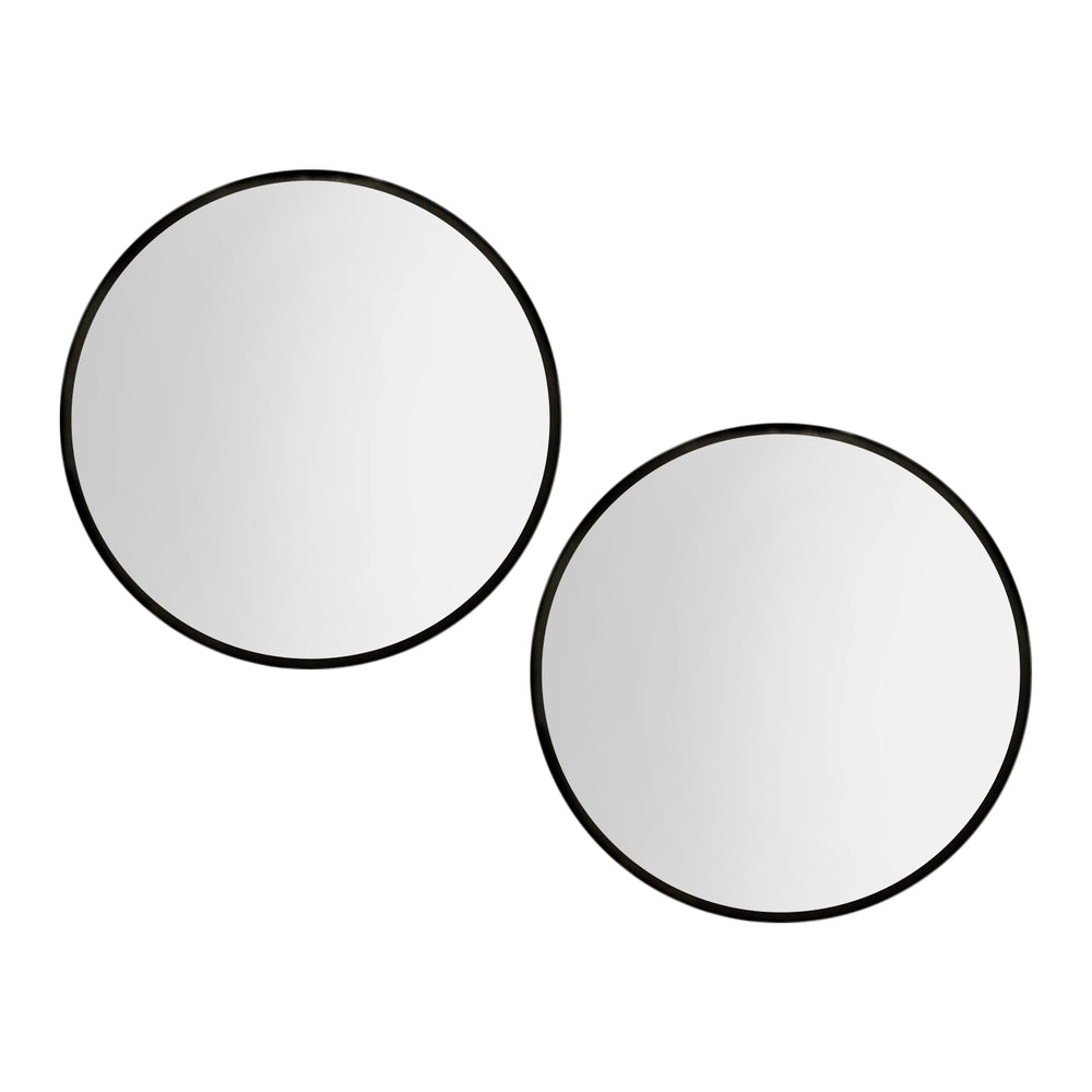 Image of embellir 2 wall mirror makeup 80cm home decor framed mirrors bathroom round black ideal for luxury casual home interiors