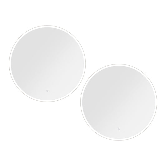 Image of embellir 2 wall mirror 80cm with led light makeup home decor bathroom round vanity  ideal for luxury casual home interiors
