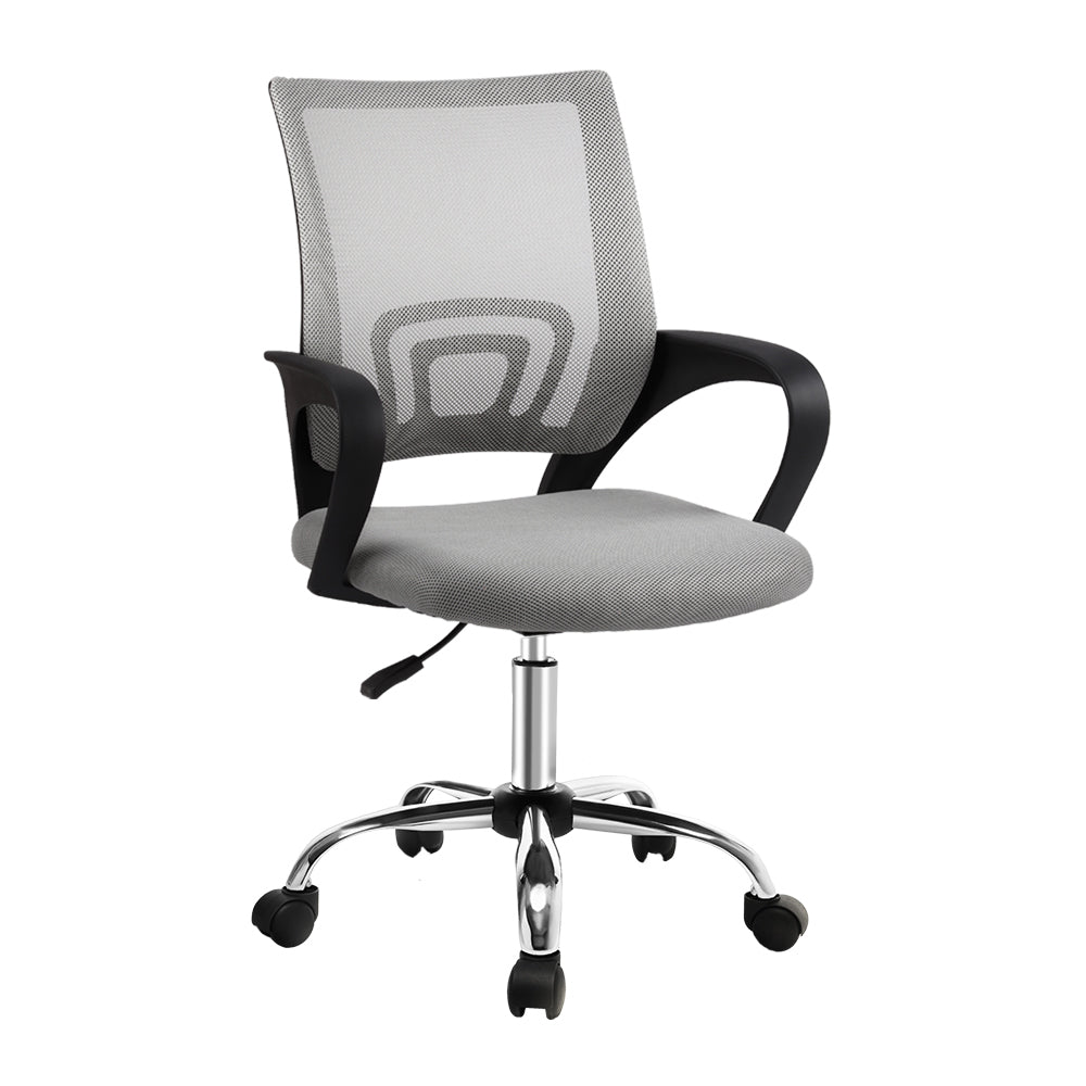 Image of artiss mesh office chair mid back grey suitable for aged care, corporate offices, and commercial settings