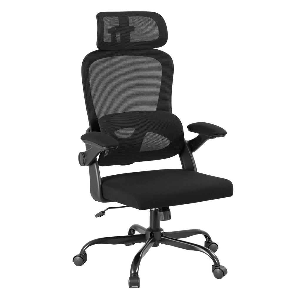 Image of artiss ergonomic office chair mesh chairs black suitable for aged care, corporate offices, and commercial settings