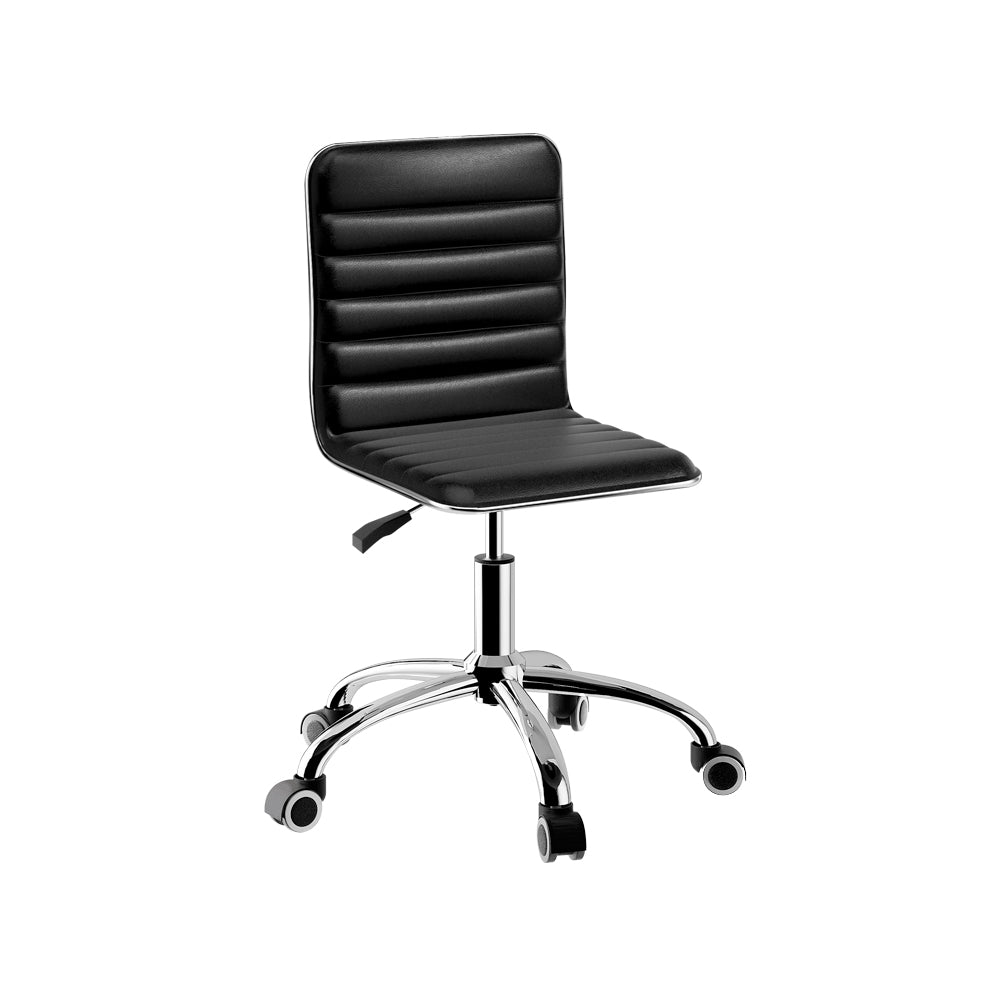 Image of artiss office chair conference chairs pu leather low back black suitable for aged care, corporate offices, and commercial settings