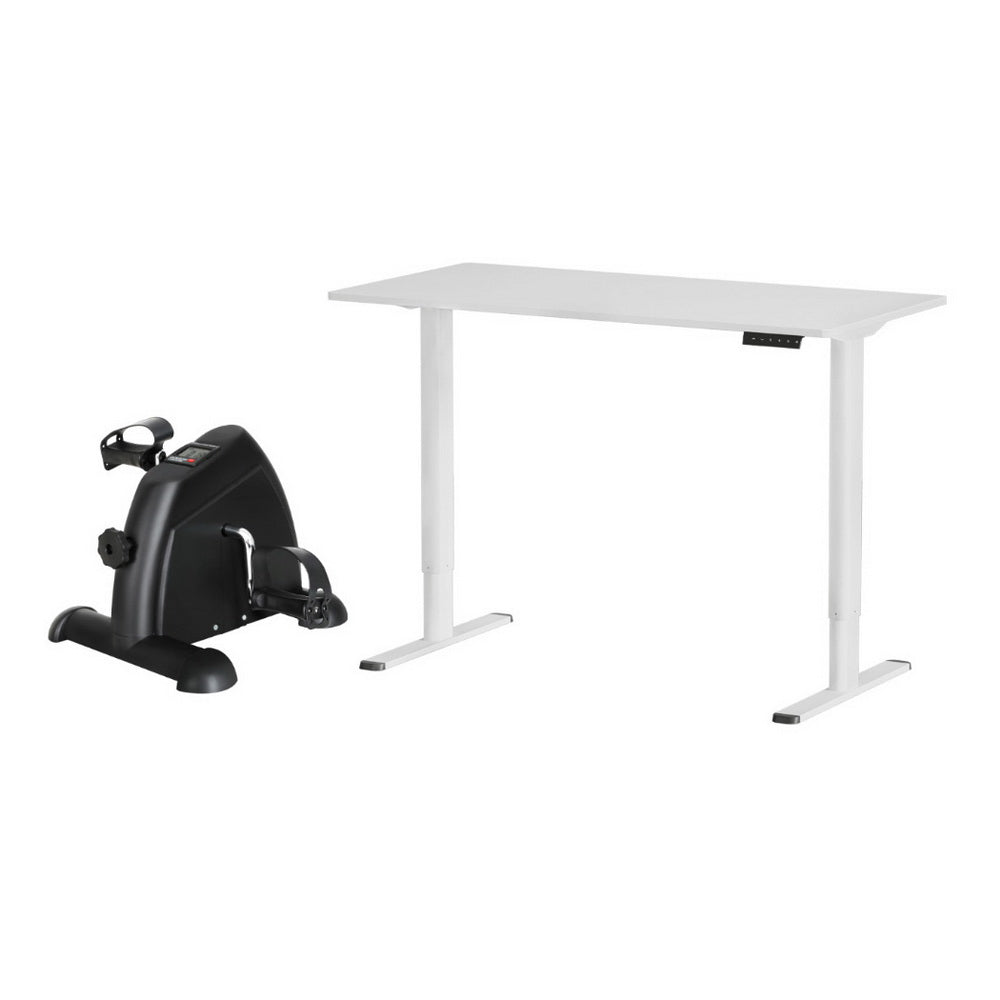 Image of artiss 120cm electric standing desk with mini peal exercise bike home office versatile for both home and professional use