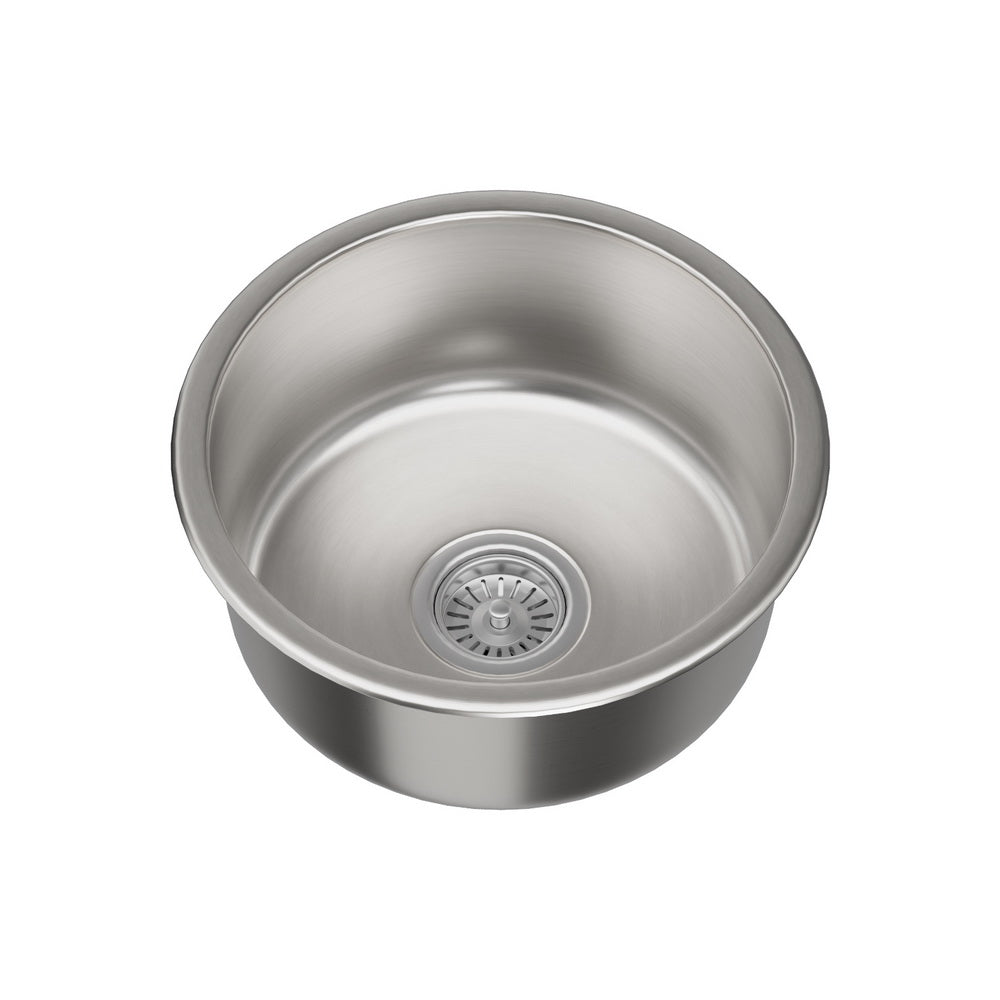 Image of cefito kitchen sink 43cm round stainless steel basin single bowl silver versatile for both home and professional use