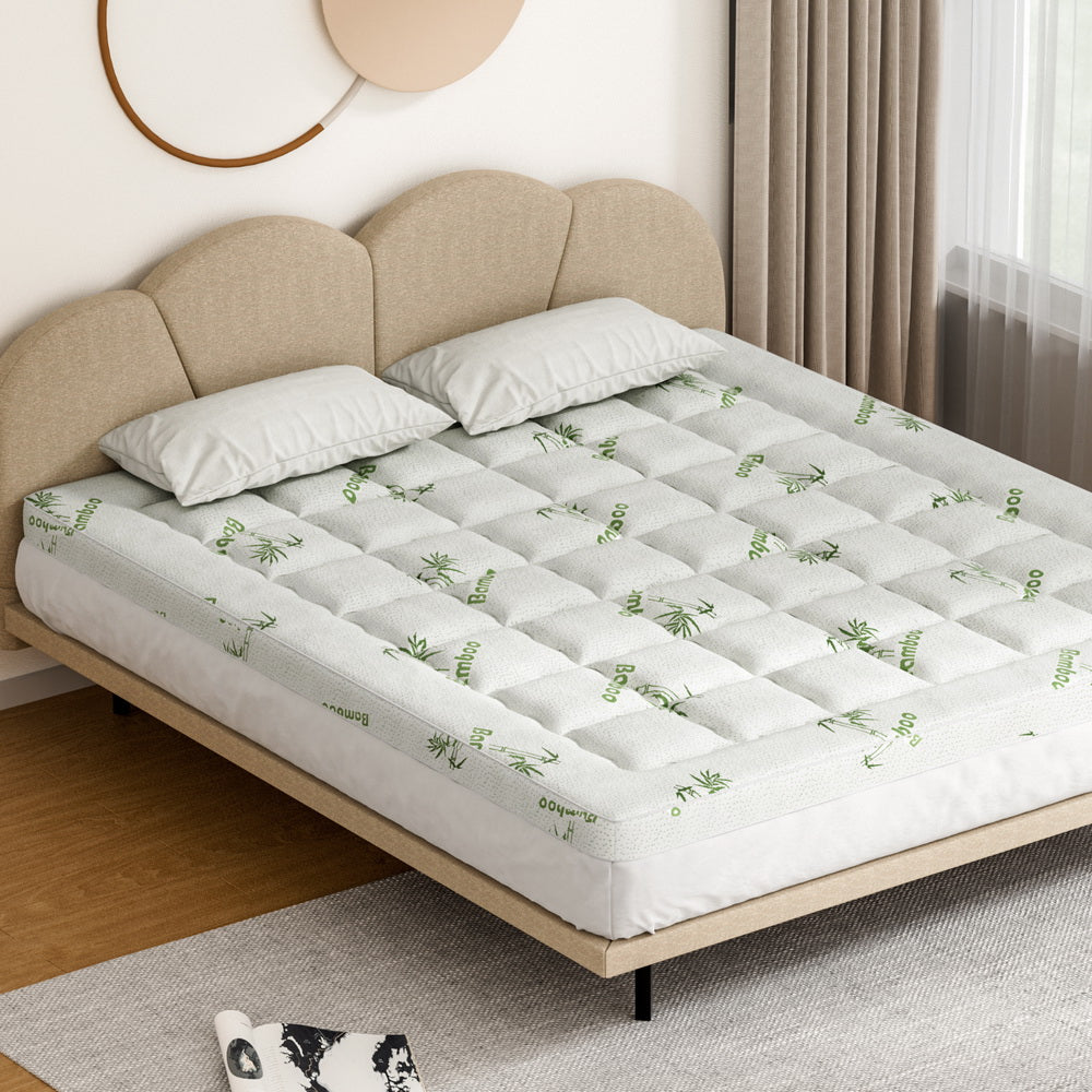 Image of giselle bedding mattress topper pillowtop bamboo 7.5cm king available at The Epic Shop