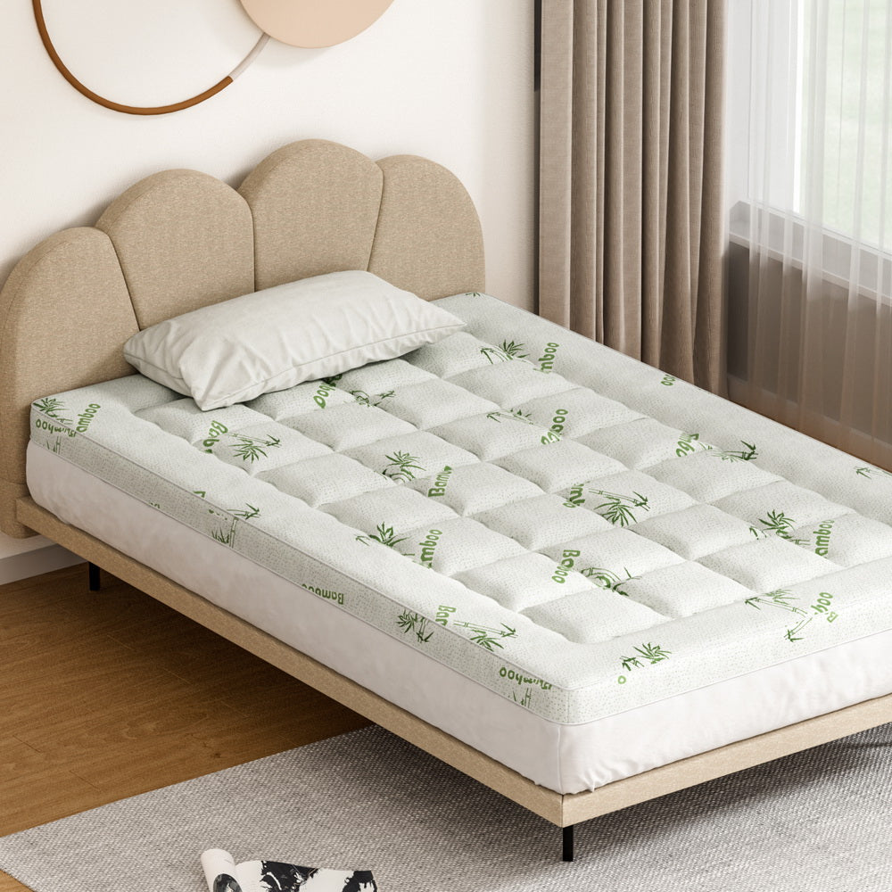 Image of giselle bedding mattress topper pillowtop bamboo 7.5cm king single available at The Epic Shop