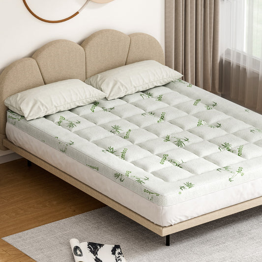 Image of giselle bedding mattress topper pillowtop bamboo 7.5cm queen  available at The Epic Shop