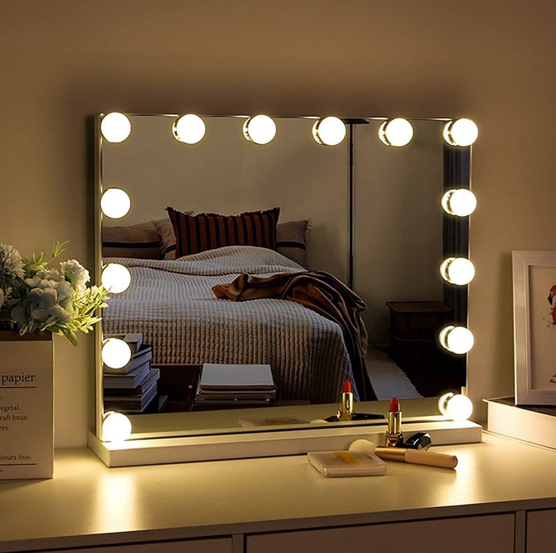Image of hollywood vanity style led makeup lights mirror with 3 color modes lights with 10 dimmable bulbs (mirror not include) available at The Epic Shop