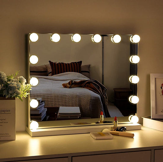 Image of hollywood vanity style led makeup lights mirror with 3 color modes lights with 10 dimmable bulbs (mirror not include)  available at The Epic Shop