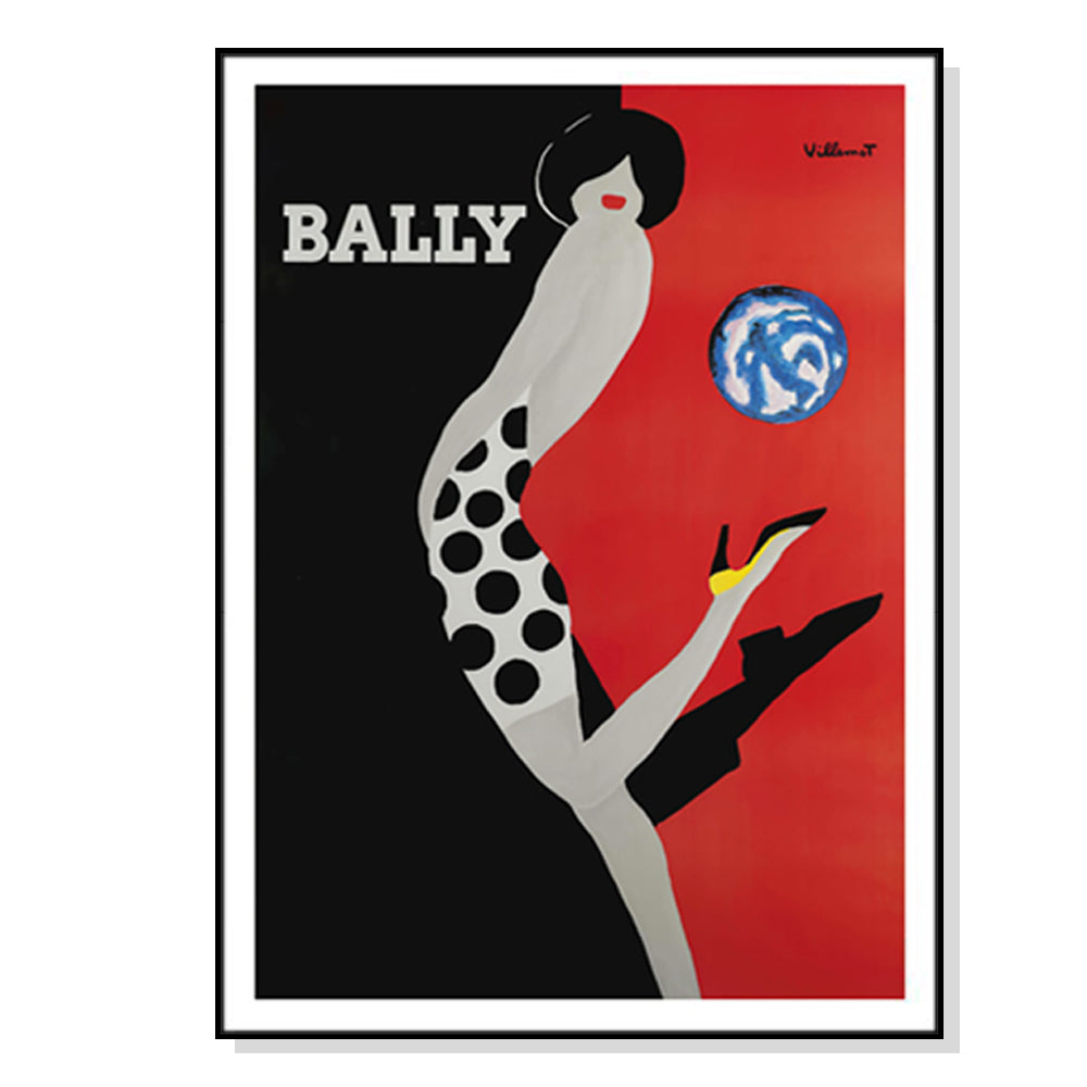 Image of wall art 60cmx90cm fashion bally black frame canvas ideal for luxury casual home interiors
