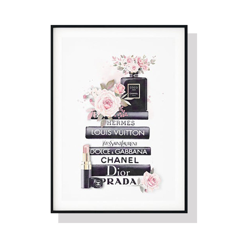 Image of wall art 70cmx100cm fashion book black frame canvas ideal for luxury casual home interiors