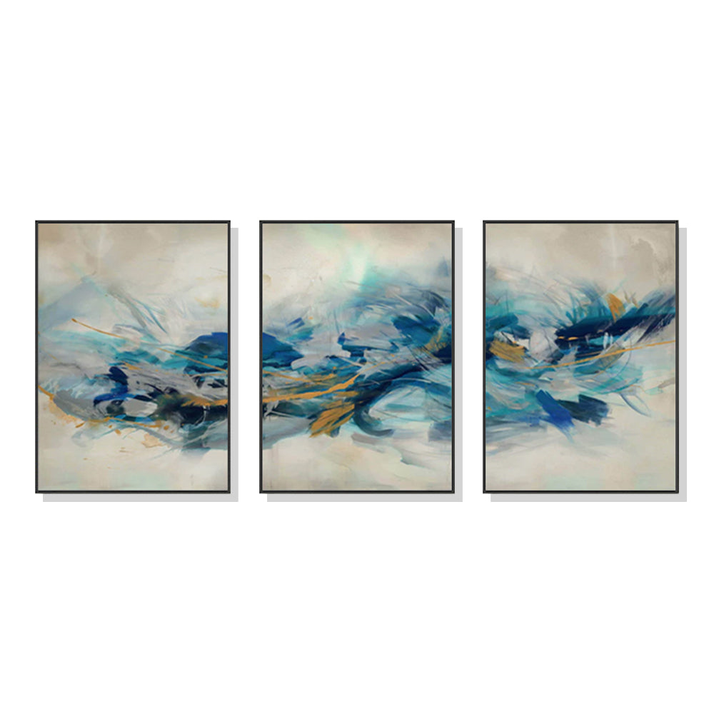 Image of wall art 80cmx120cm the universal 3 sets black frame canvas ideal for luxury casual home interiors
