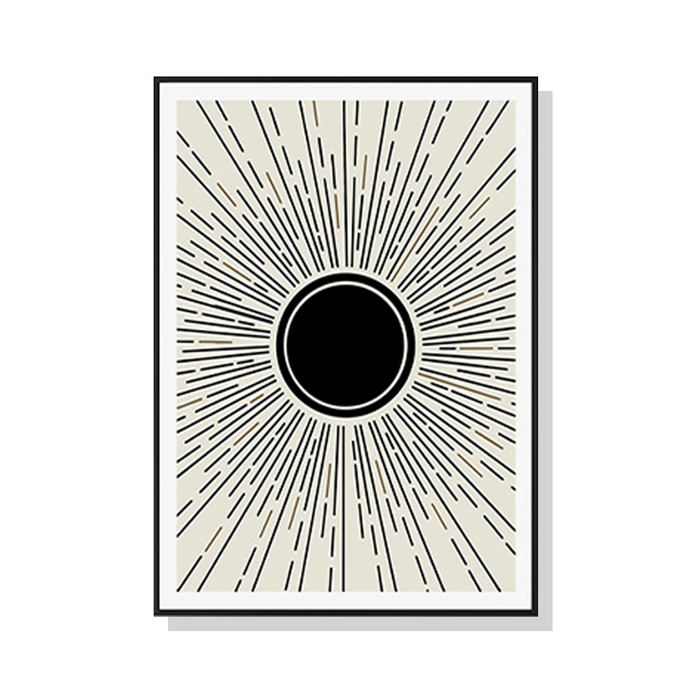 Image of wall art 90cmx135cm sun rise art black frame canvas ideal for luxury casual home interiors