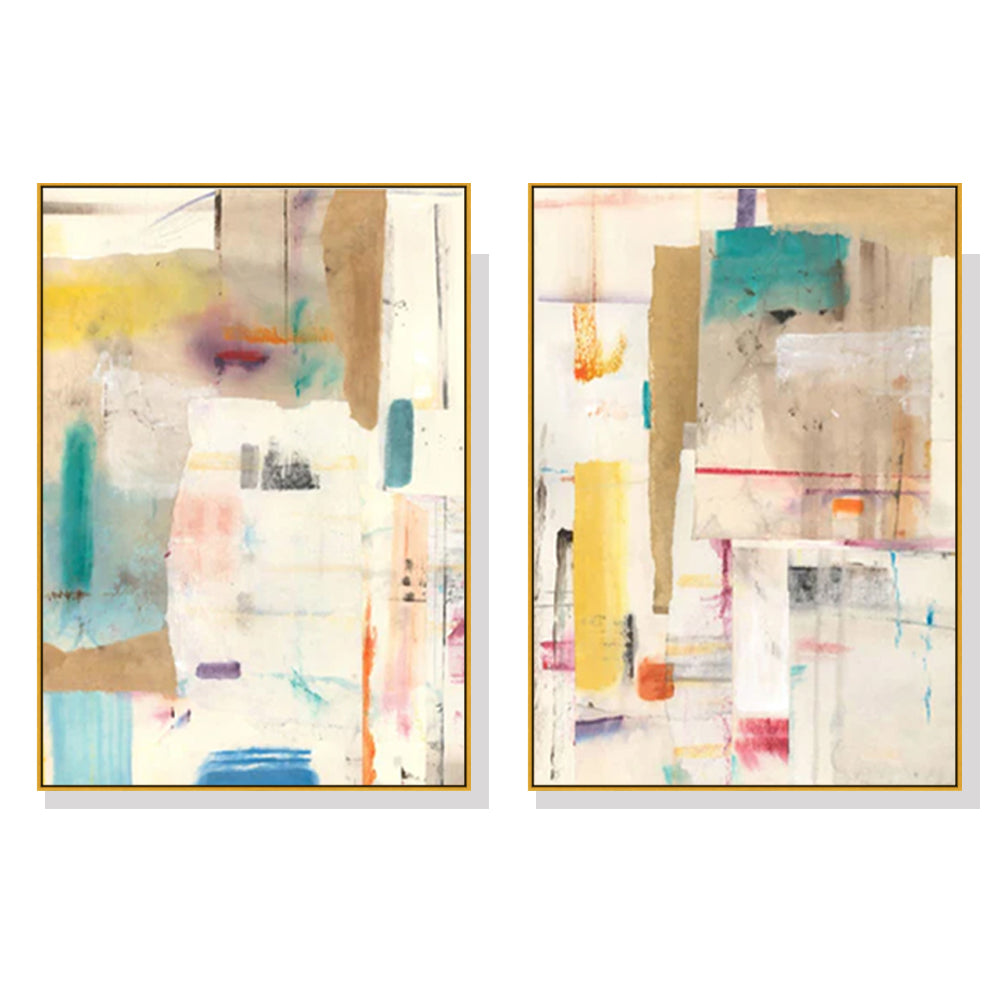 Image of wall art 100cmx150cm sonder by jean kenna 2 sets gold frame canvas ideal for luxury casual home interiors