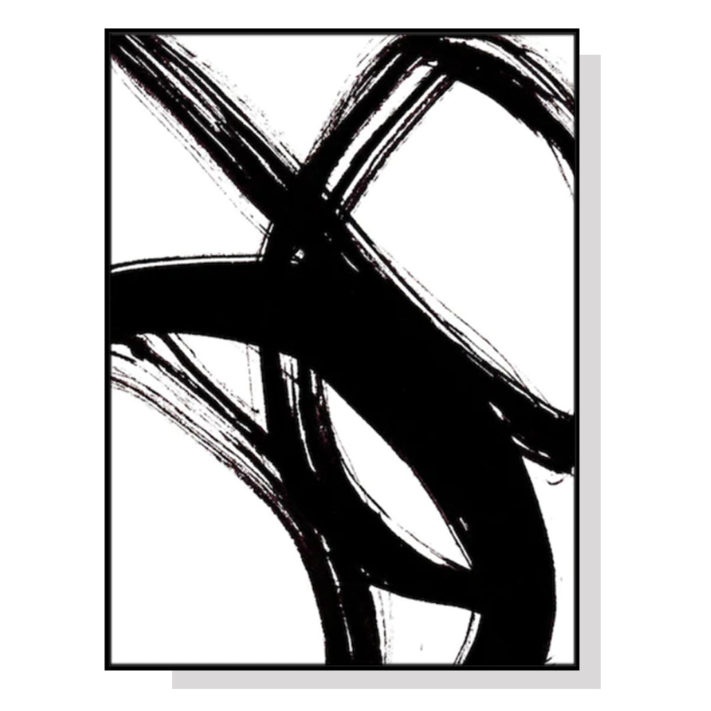 Image of wall art 100cmx150cm minimalist black artwork black frame canvas ideal for luxury casual home interiors