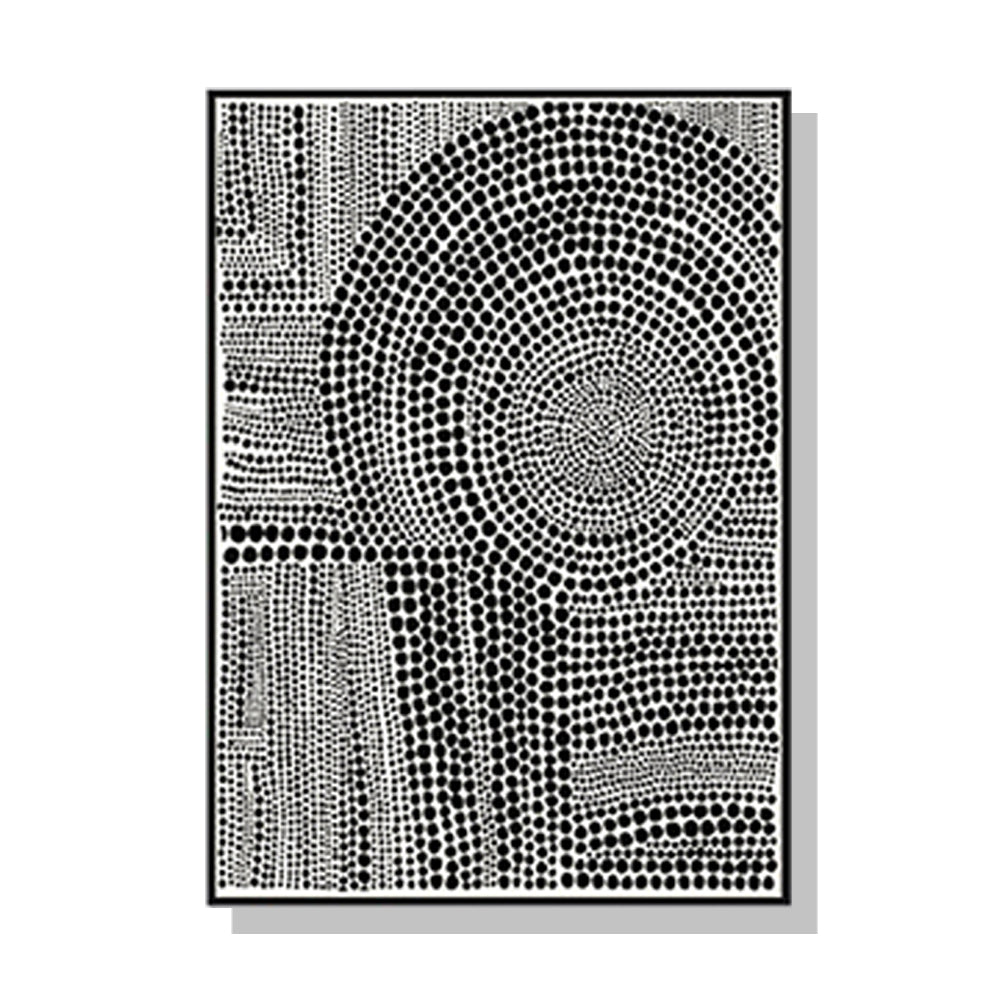 Image of wall art 90cmx135cm clustered dots b black frame canvas ideal for luxury casual home interiors