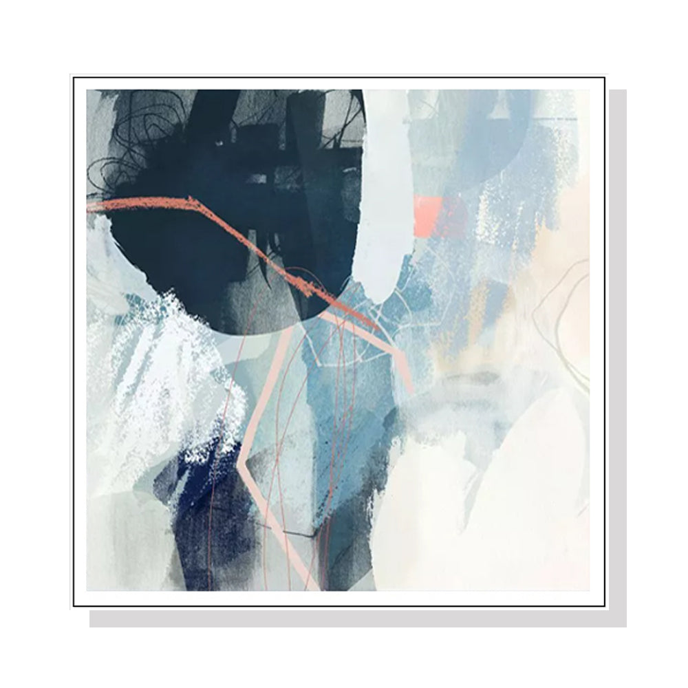 Image of wall art 100cmx100cm luz ii white frame canvas ideal for luxury casual home interiors