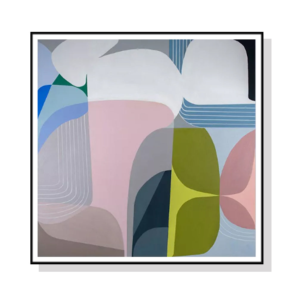 Image of wall art 80cmx80cm skyways black frame canvas ideal for luxury casual home interiors