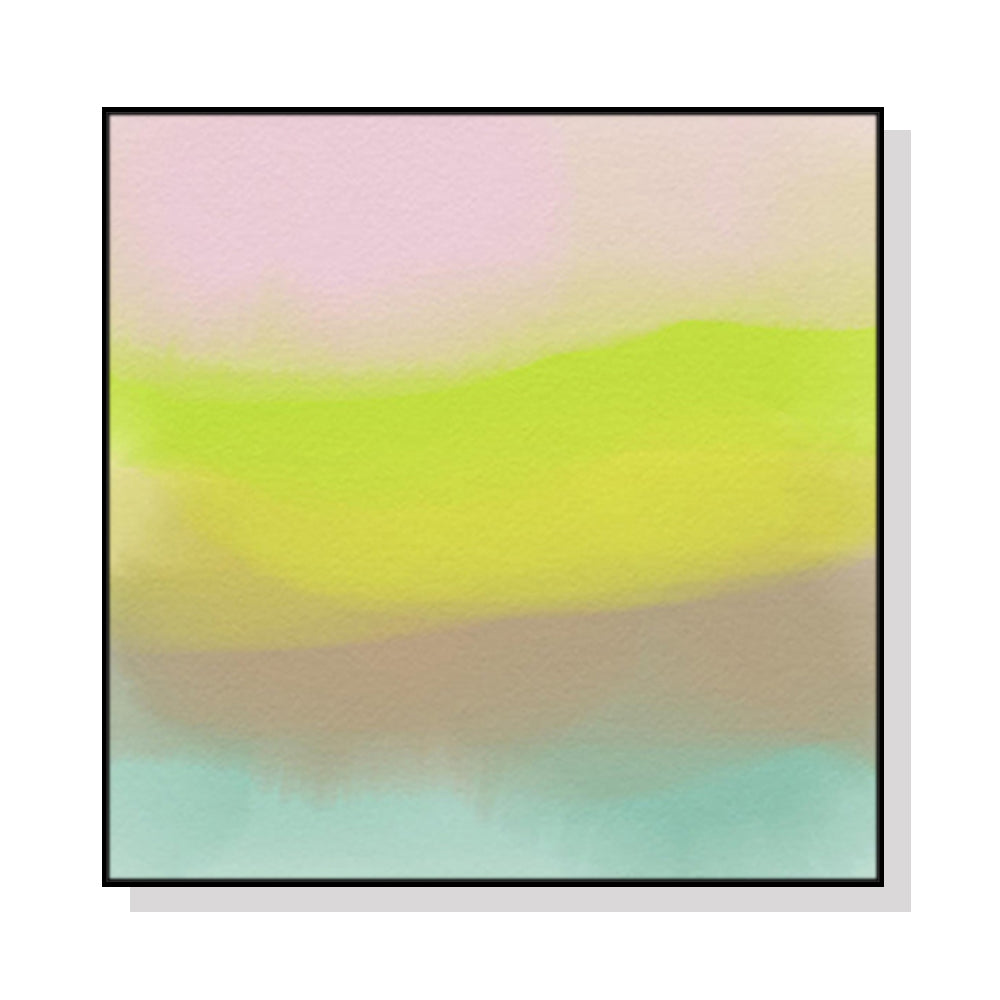 Image of wall art 40cmx40cm colorful watercolor black frame canvas ideal for luxury casual home interiors