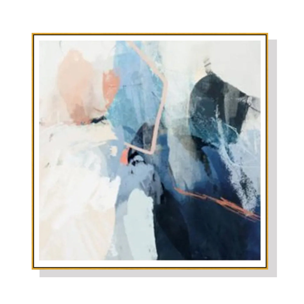 Image of wall art 100cmx100cm luz i gold frame canvas ideal for luxury casual home interiors