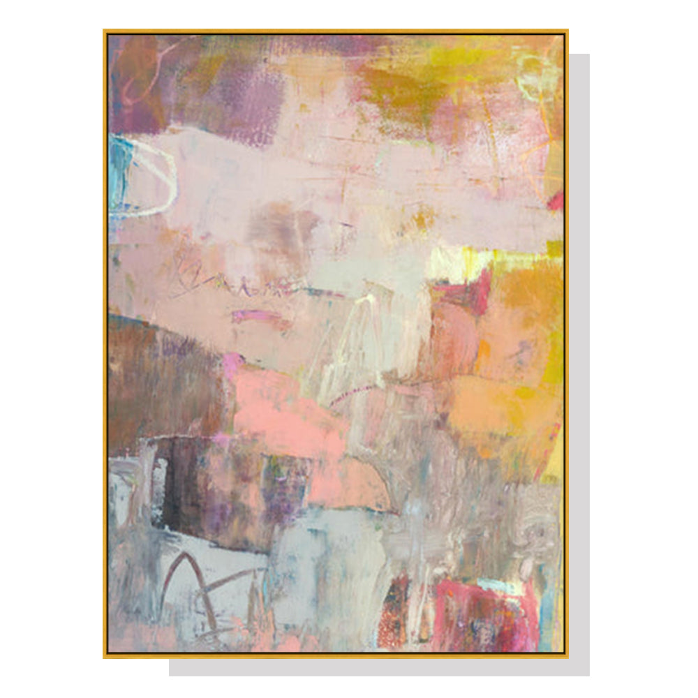 Image of wall art 40cmx60cm lann ii gold frame canvas ideal for luxury casual home interiors