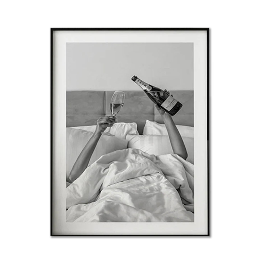 Image of wall art 30cmx40cm vintage fashion feminist picture, black frame canvas ideal for luxury casual home interiors