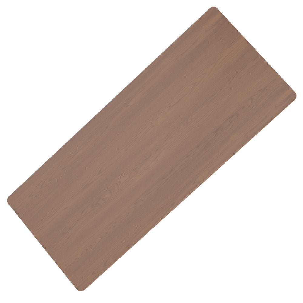 Image of fortia 140 x 60cm desktop for height adjustable electric standing desk, walnut style suitable for aged care, corporate offices, and commercial settings