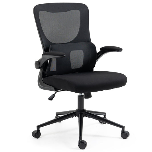Image of fortia ergonomic mesh office chair computer seat adjustable recline, black  suitable for aged care, corporate offices, and commercial settings
