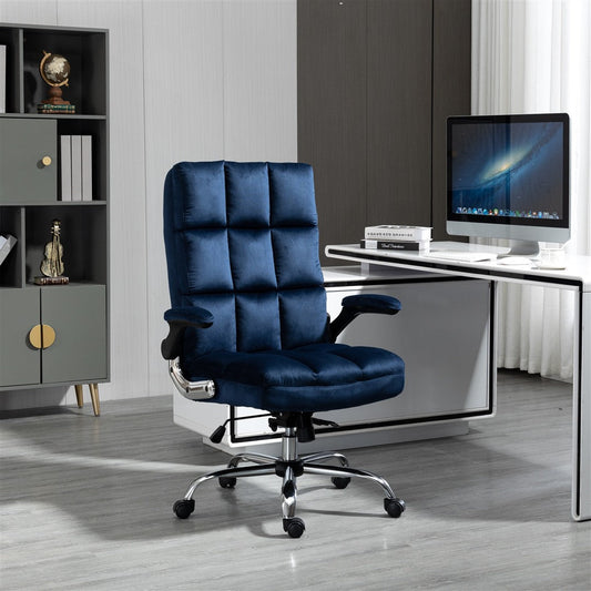 Image of velvet home ergonomic swivel adjustable tilt angle and flip-up arms office chair  versatile for both home and professional use
