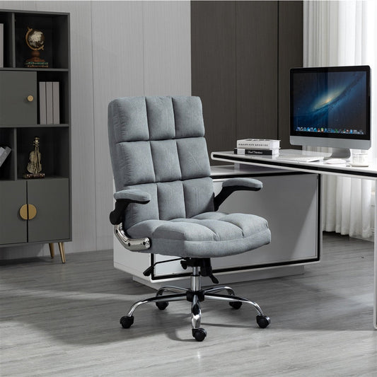 Image of soft velvet home ergonomic swivel adjustable tilt angle and flip-up arms office chair  versatile for both home and professional use
