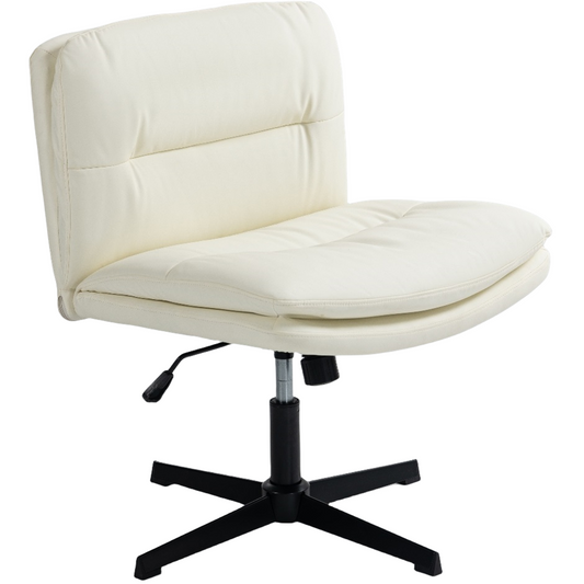 Image of faux leather home office chair -beige  versatile for both home and professional use